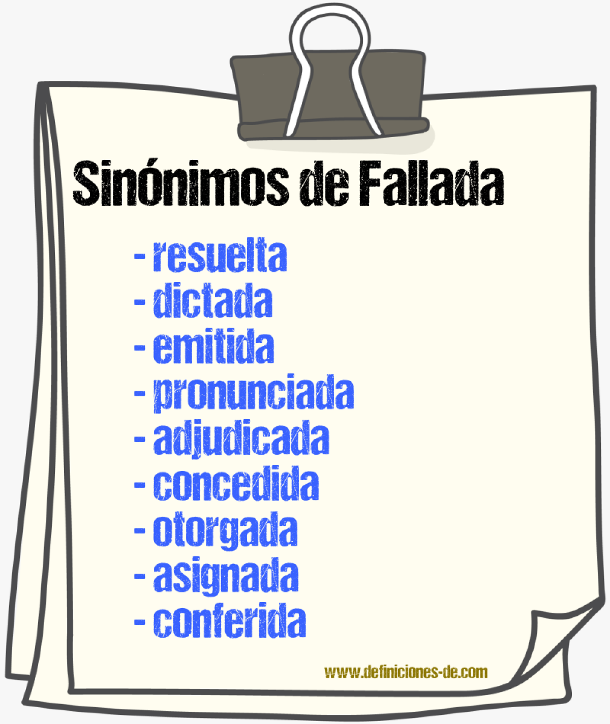 Sinónimos de fallada