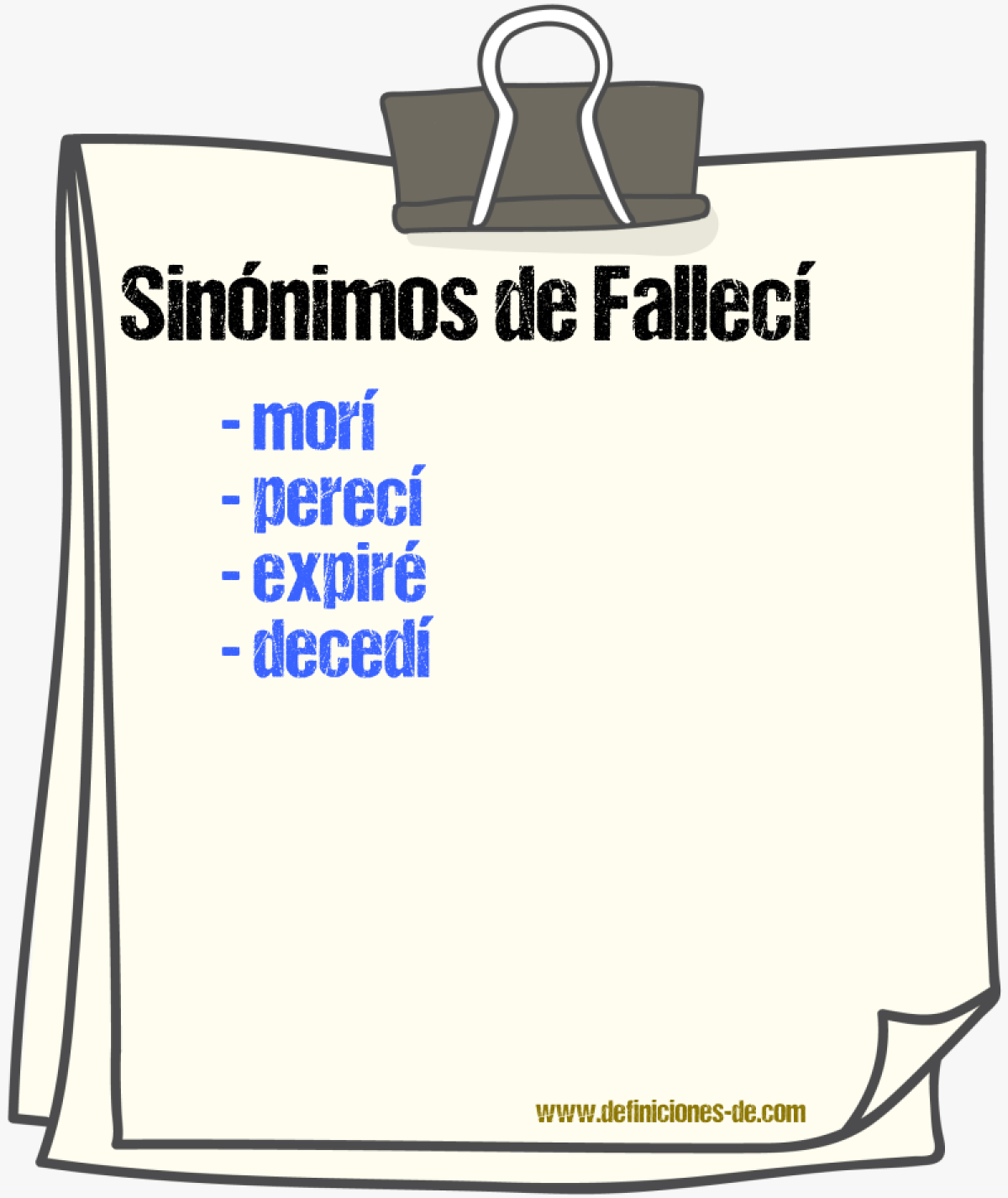 Sinónimos de fallecí