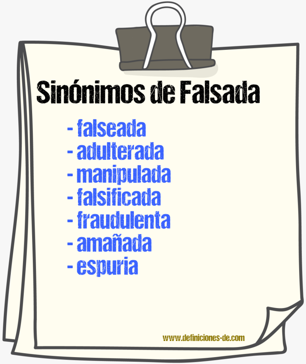 Sinónimos de falsada