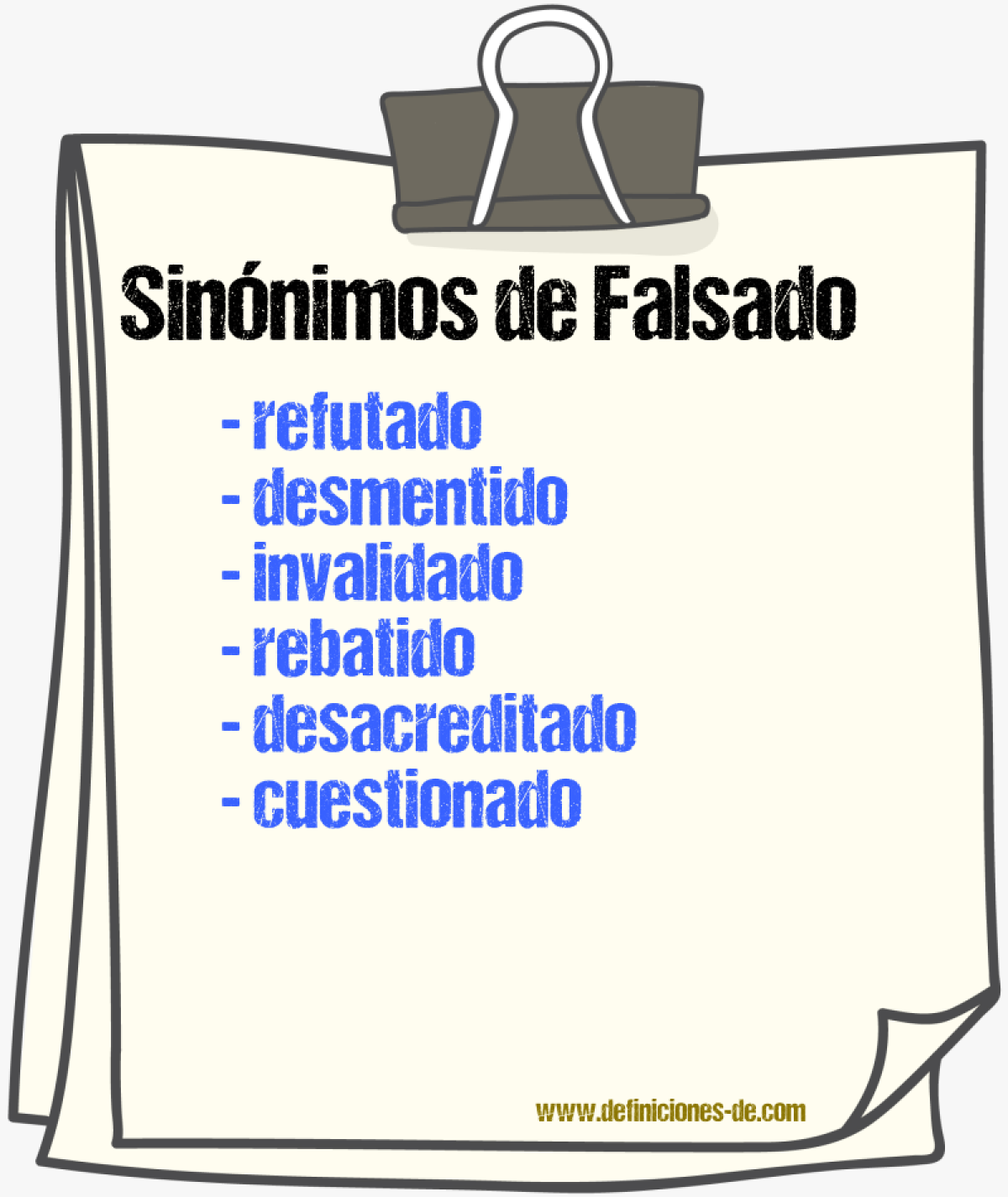 Sinónimos de falsado