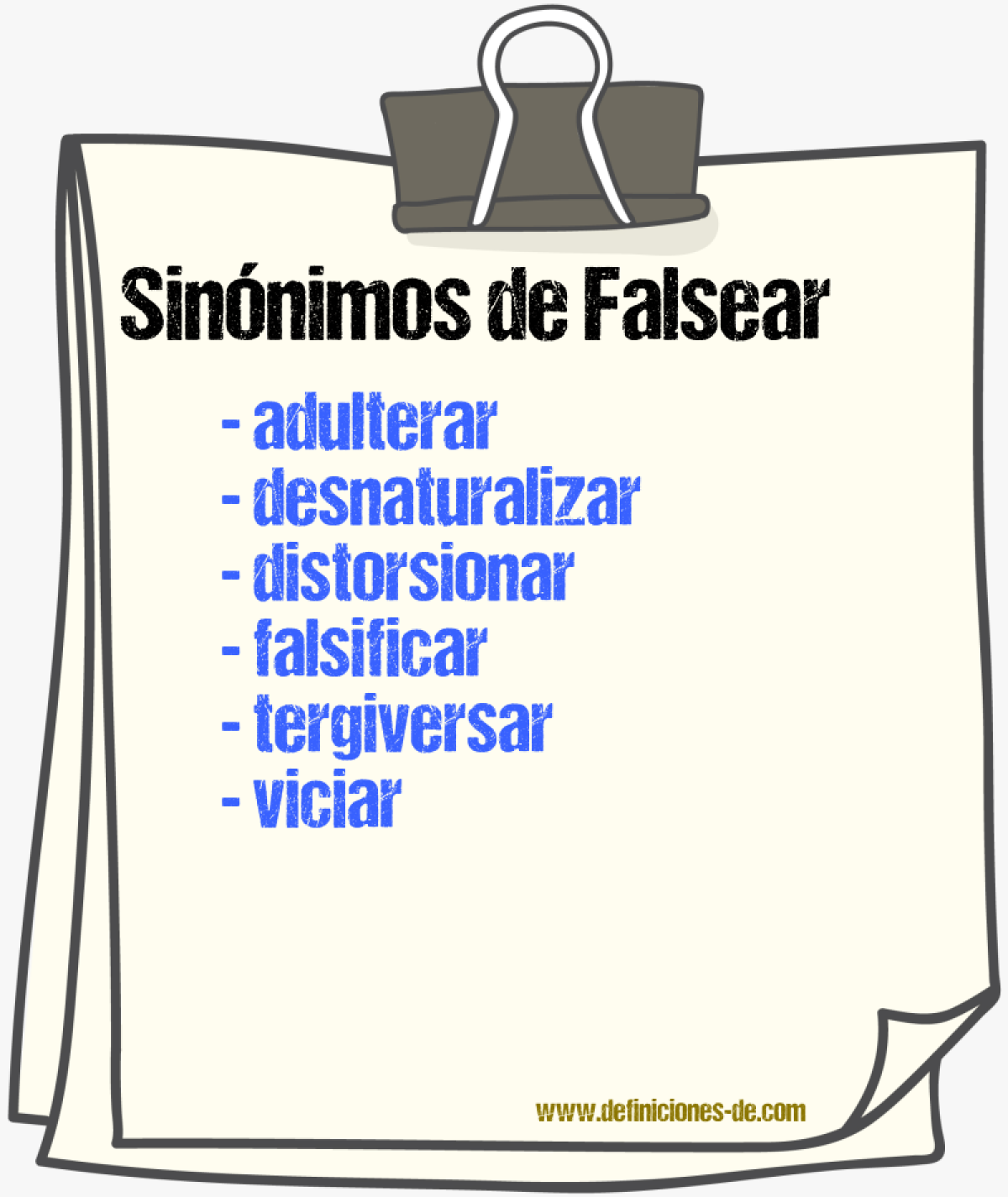 Sinnimos de falsear