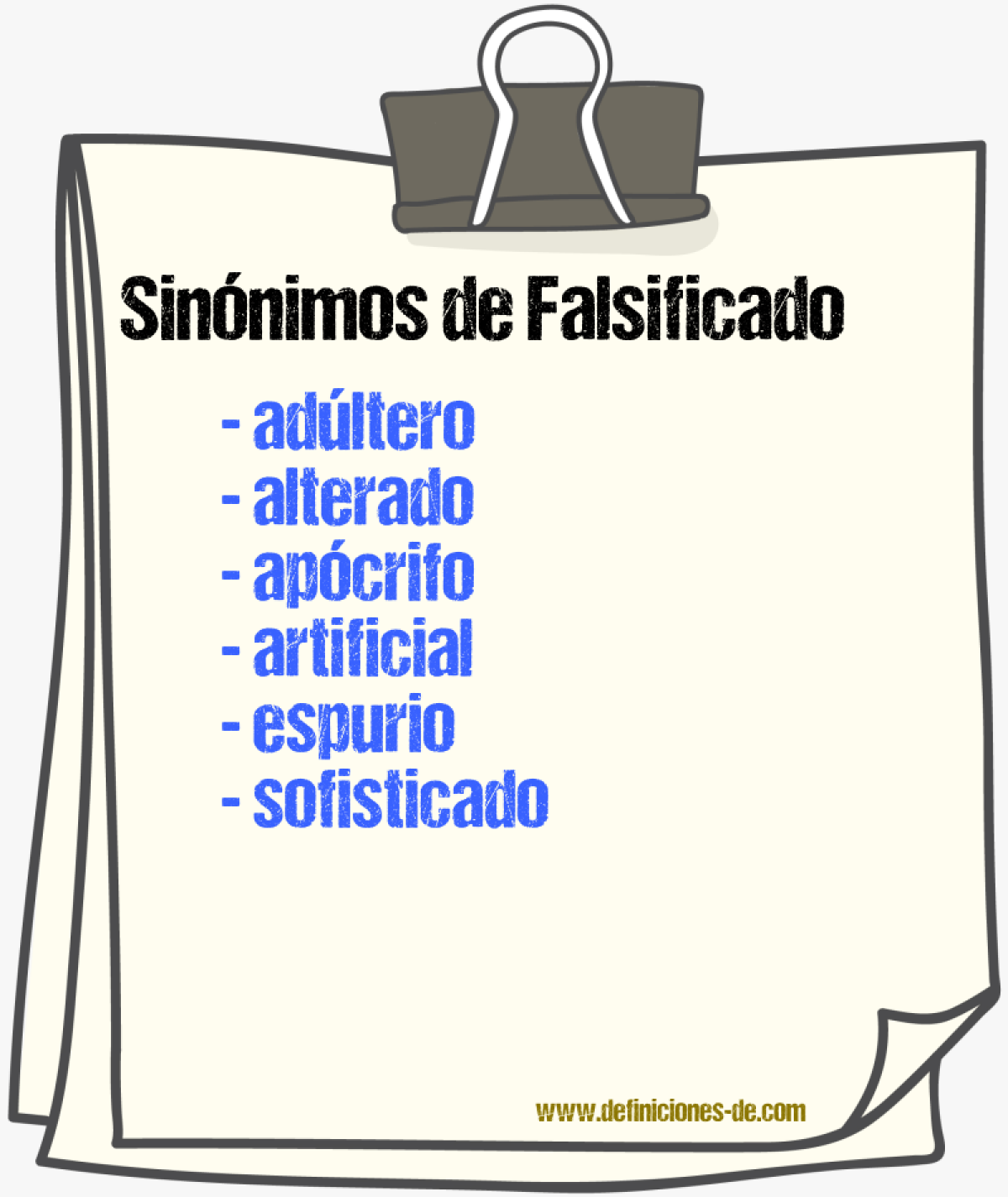 Sinnimos de falsificado