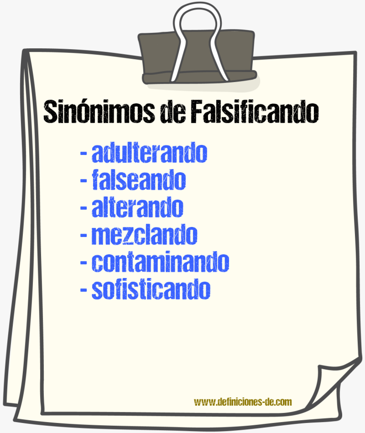 Sinónimos de falsificando