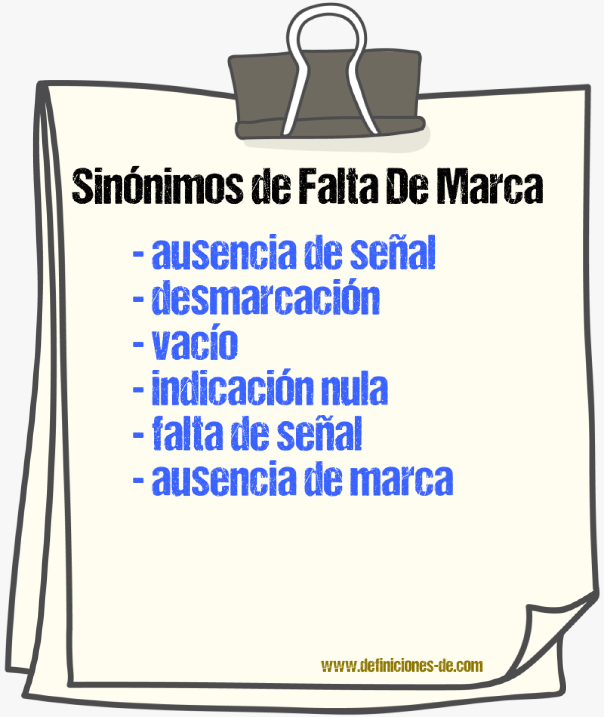 Sinónimos de falta de marca