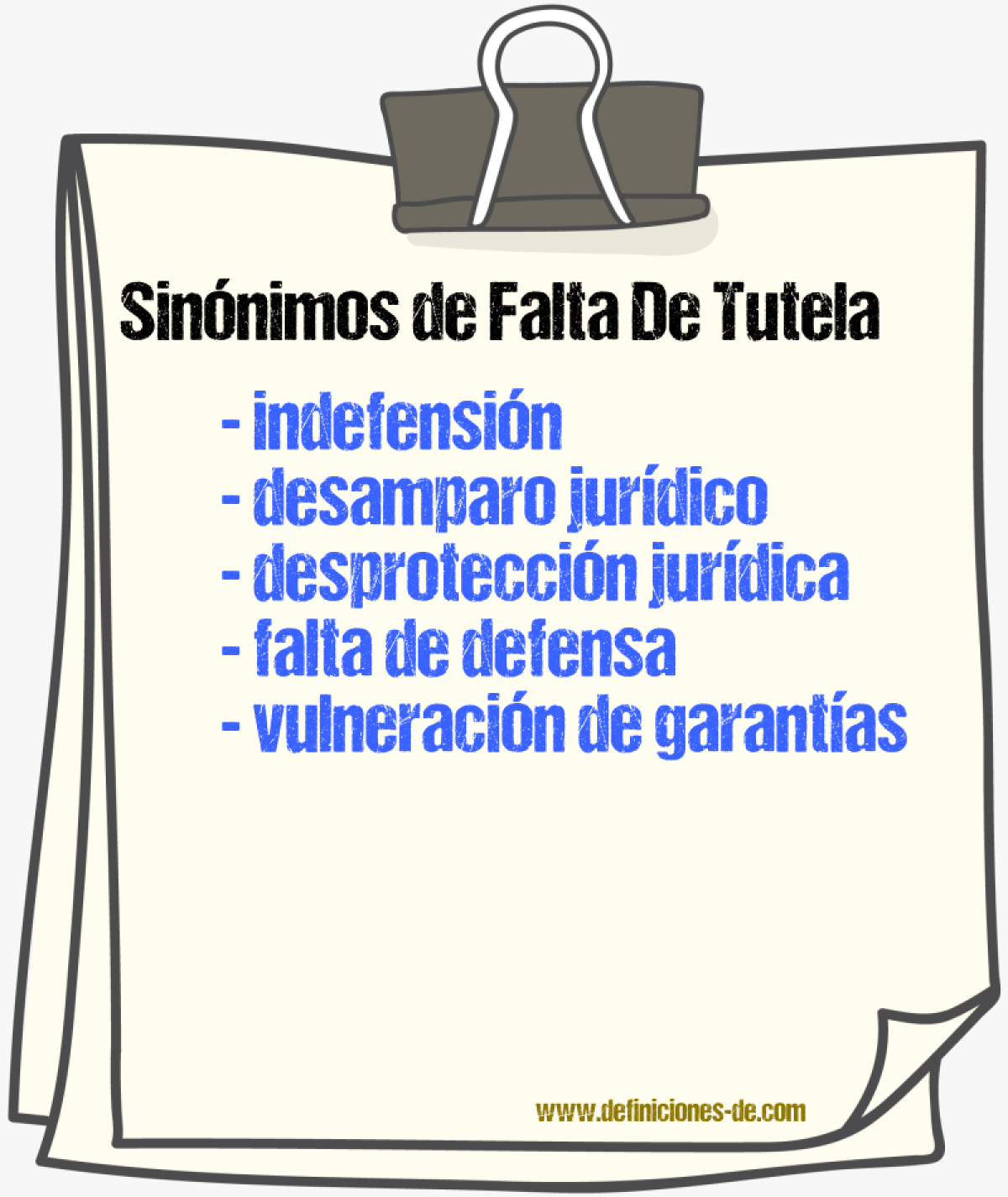 Sinónimos de falta de tutela