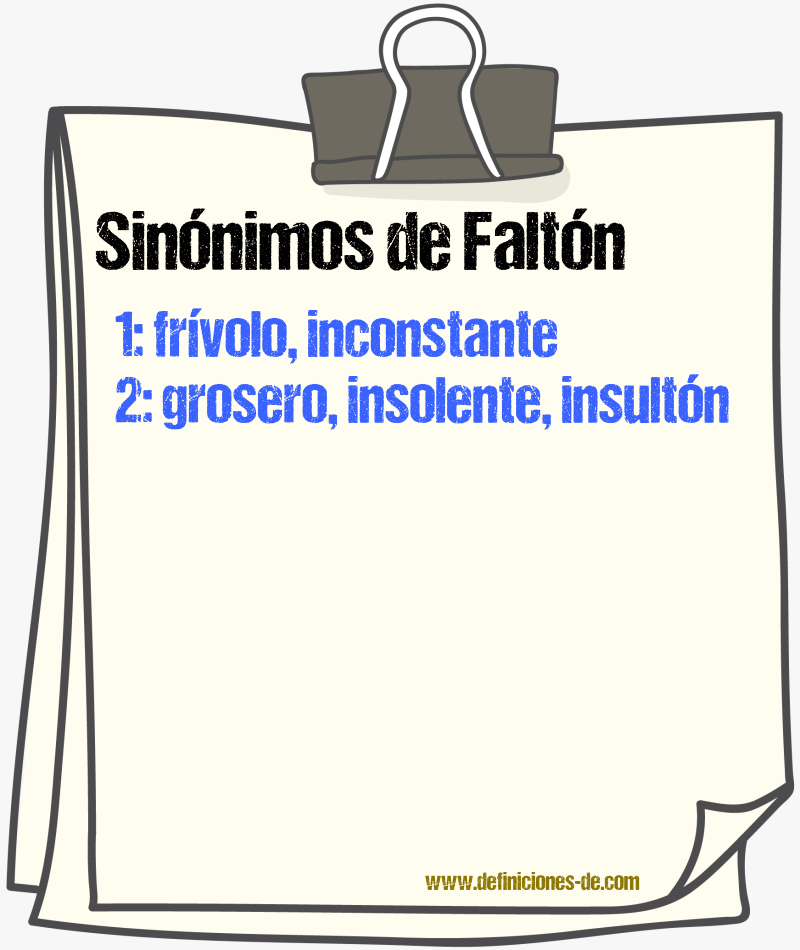 Sinnimos de faltn