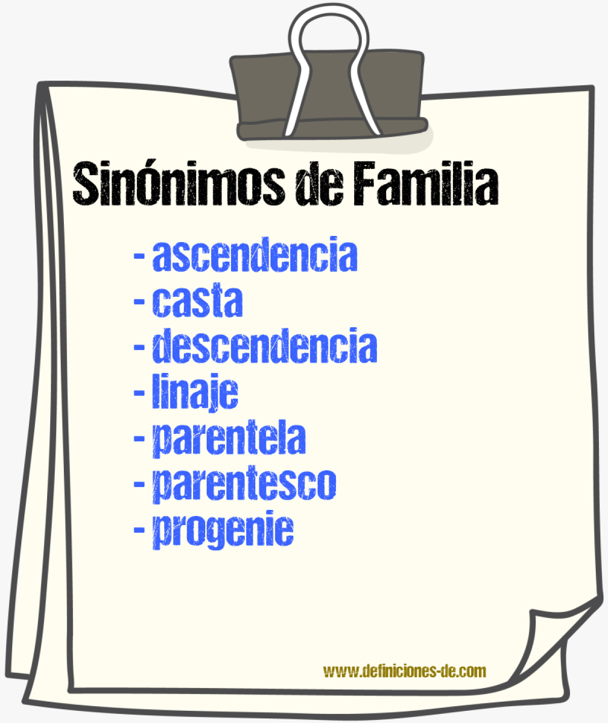 Sinónimos de familia