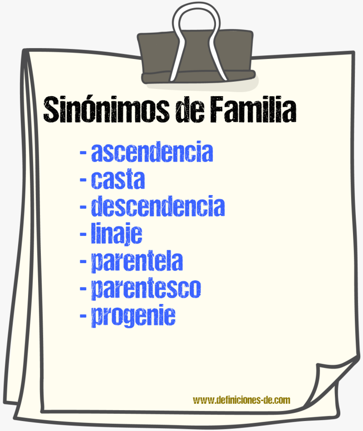 Sinnimos de familia