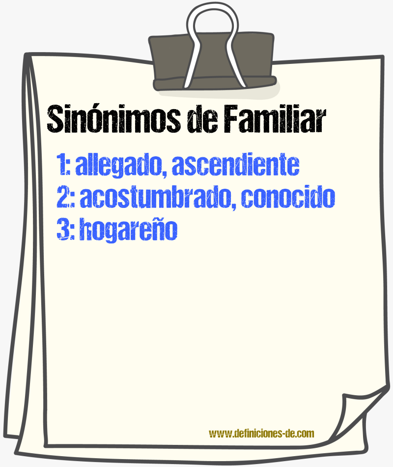 Sinnimos de familiar