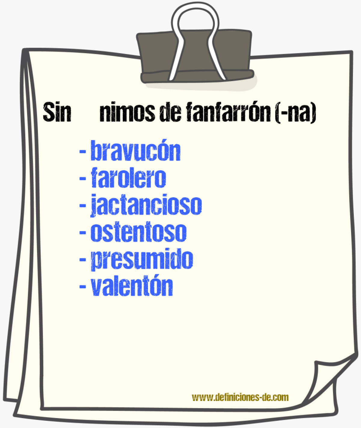 Sinnimos de fanfarrn