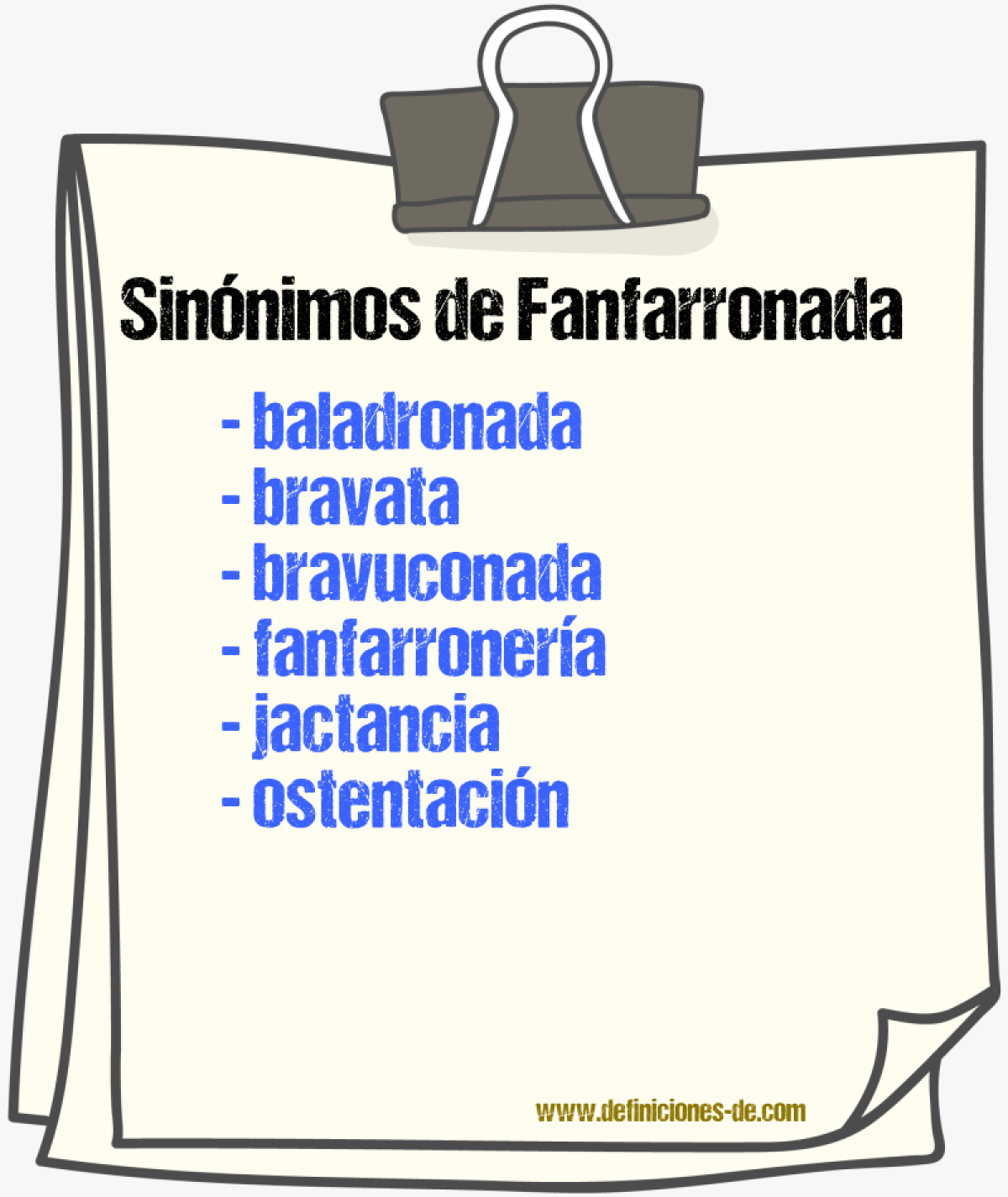 Sinnimos de fanfarronada