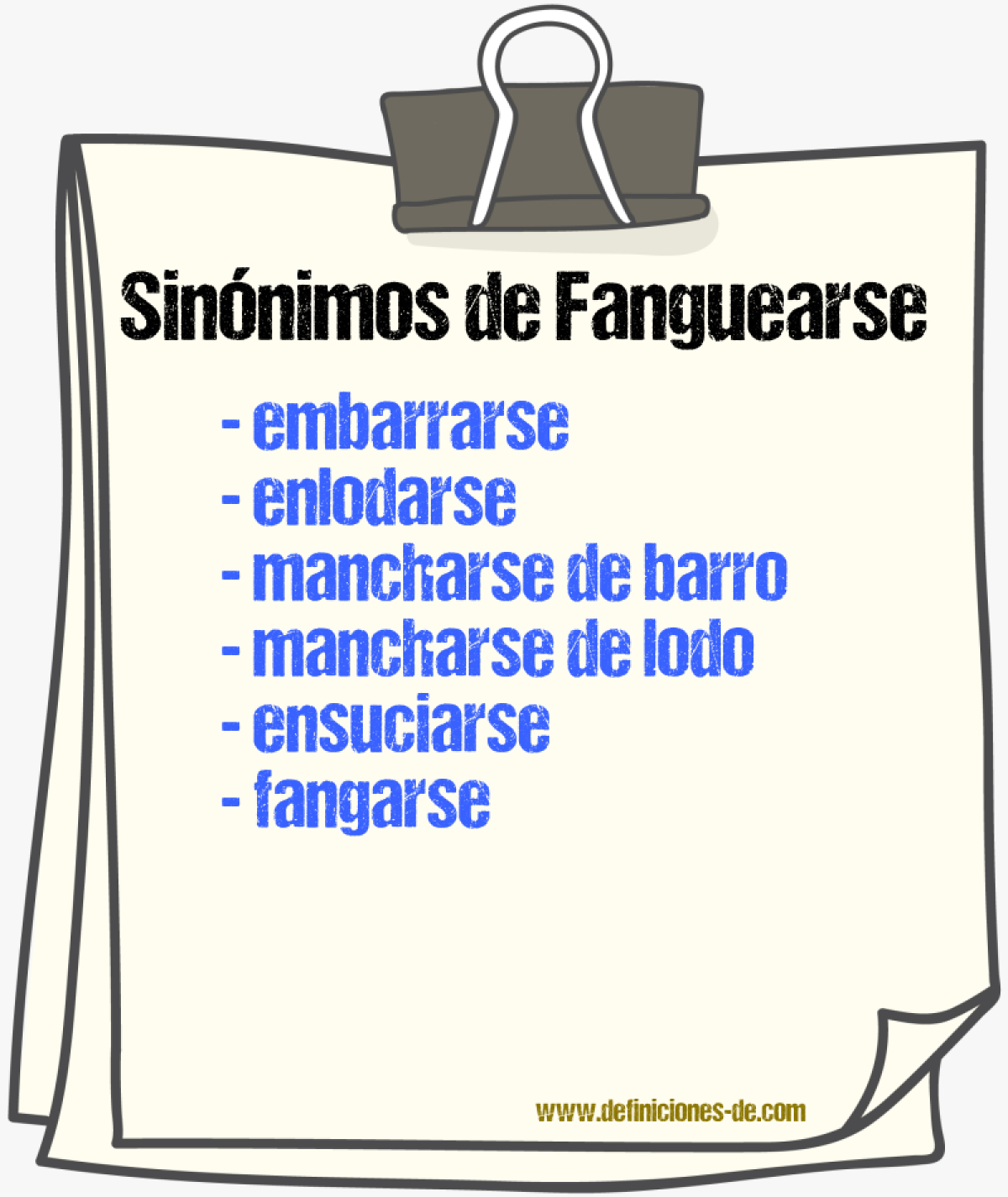 Sinónimos de fanguearse