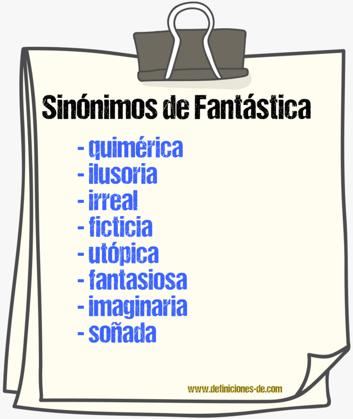 Sinónimos de fantástica