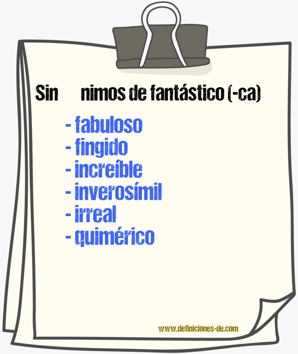 Sinnimos de fantstico