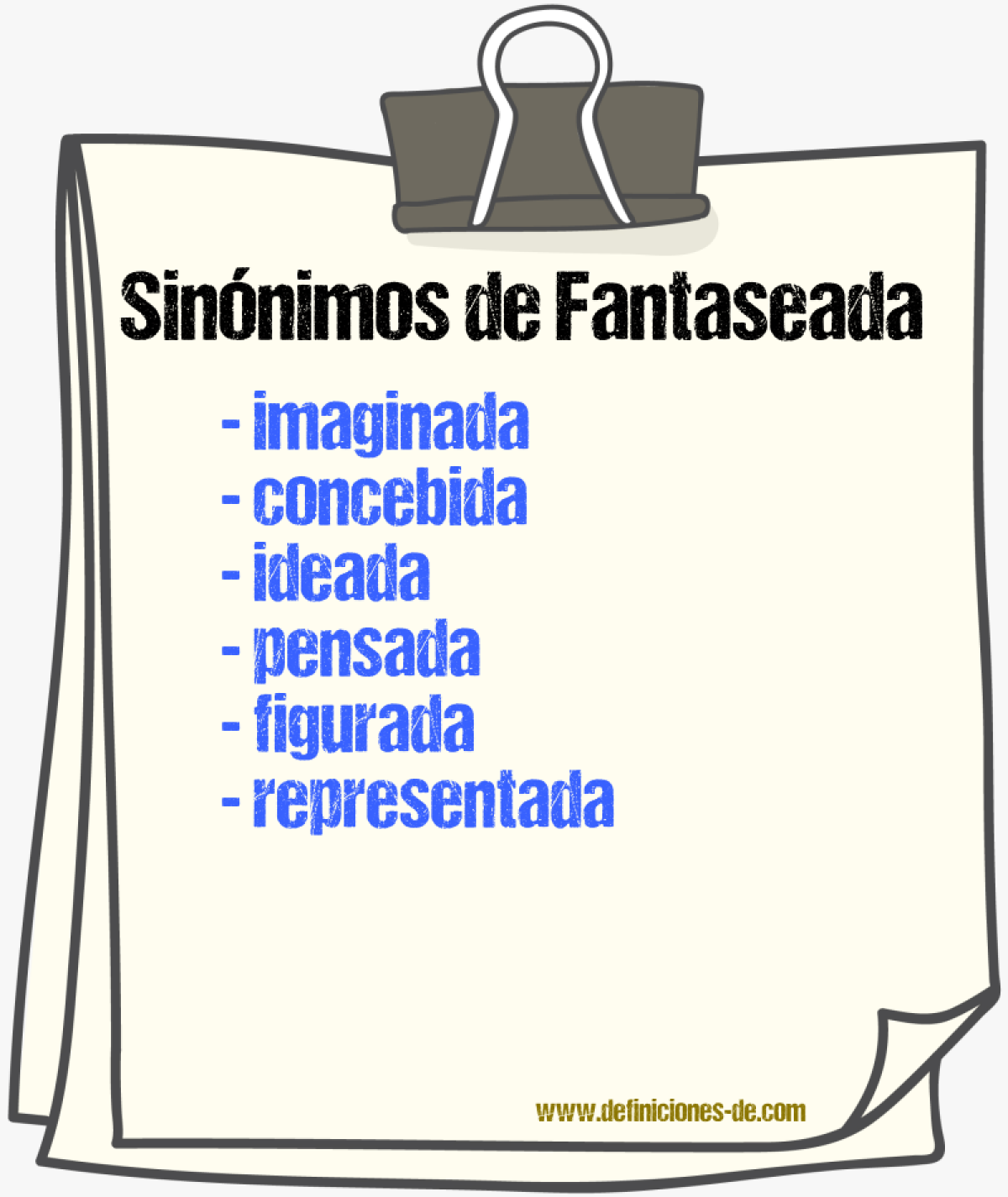 Sinónimos de fantaseada