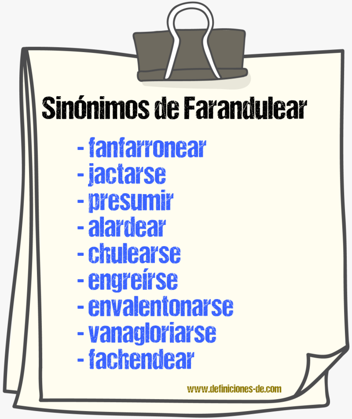 Sinnimos de farandulear