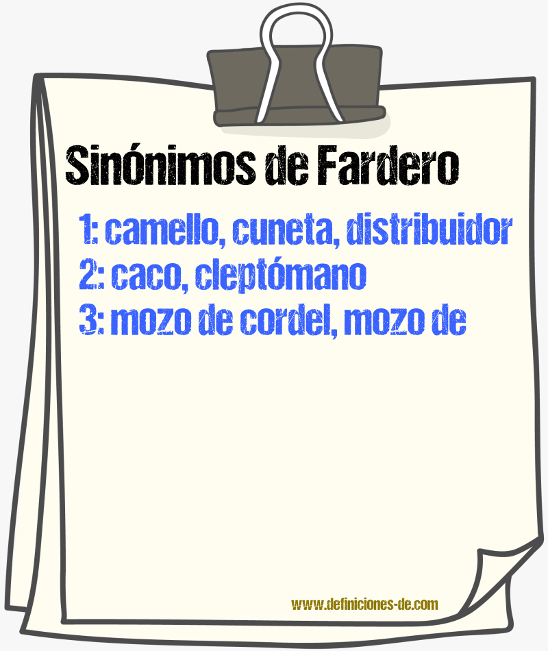 Sinnimos de fardero