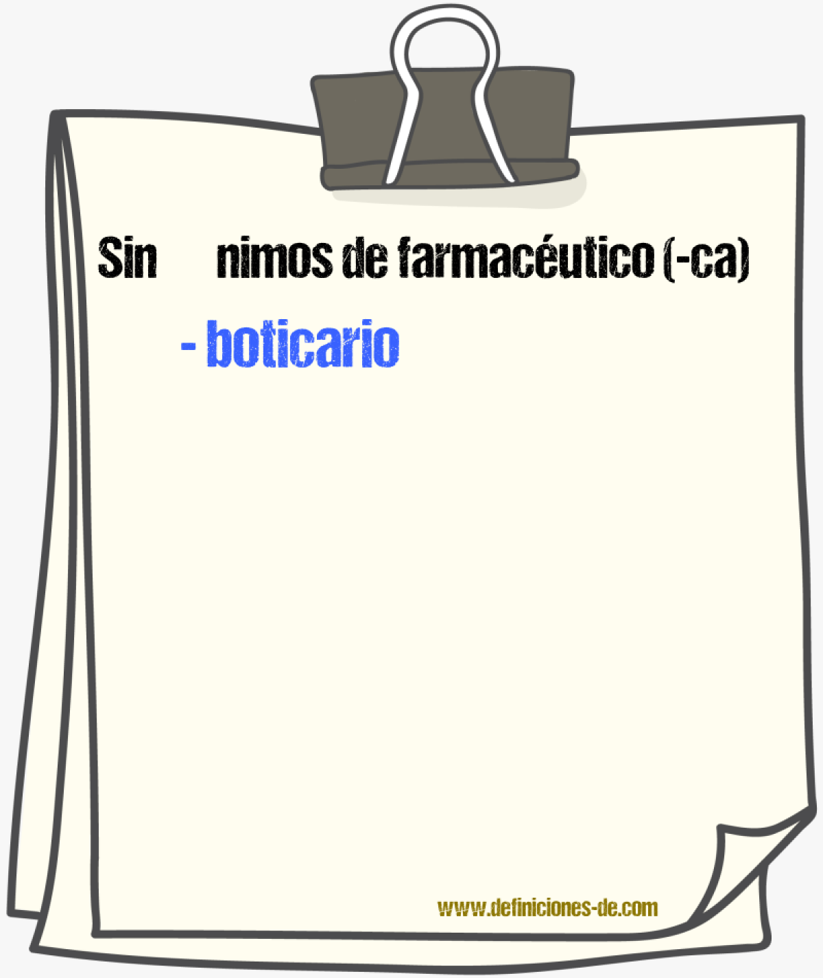 Sinnimos de farmacutico