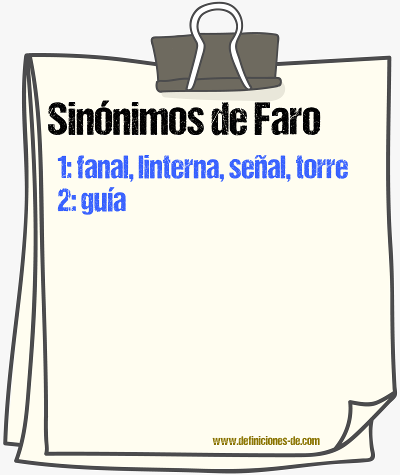 Sinnimos de faro