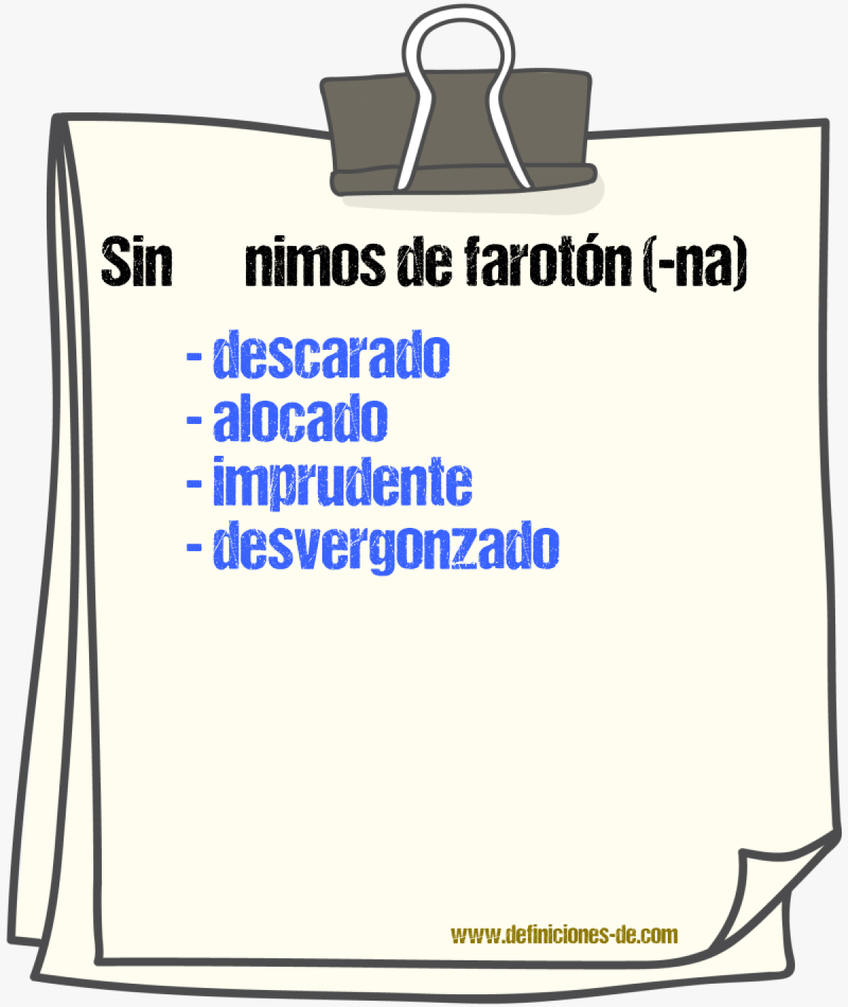 Sinnimos de farotn