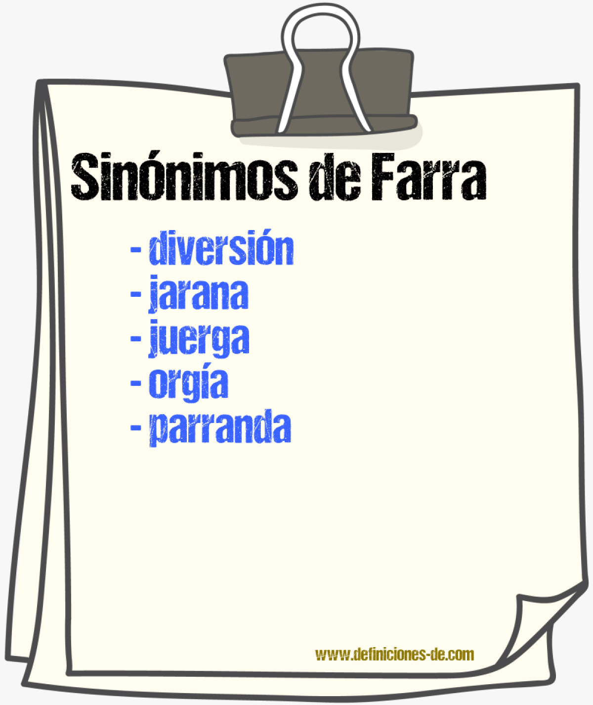 Sinnimos de farra