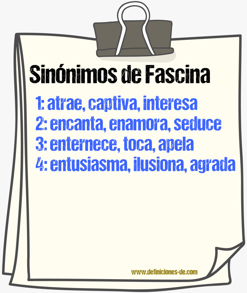 Sinónimos de fascina