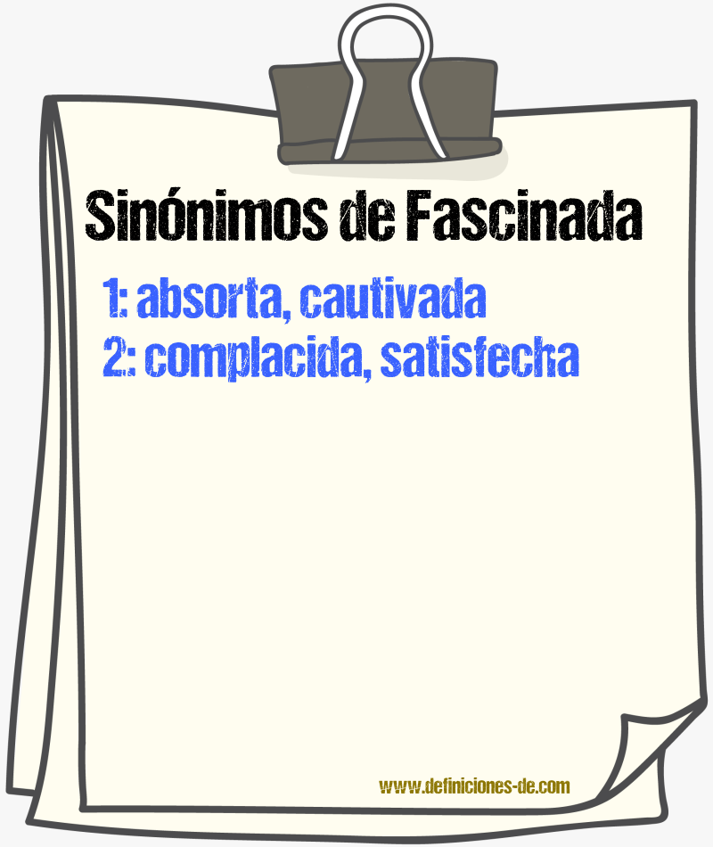 Sinónimos de fascinada