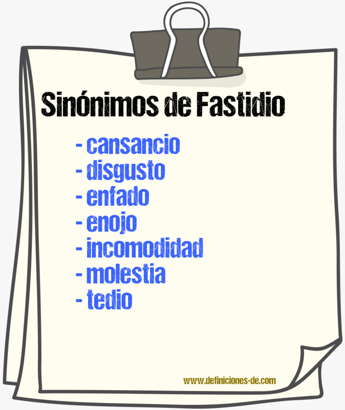 Sinnimos de fastidio