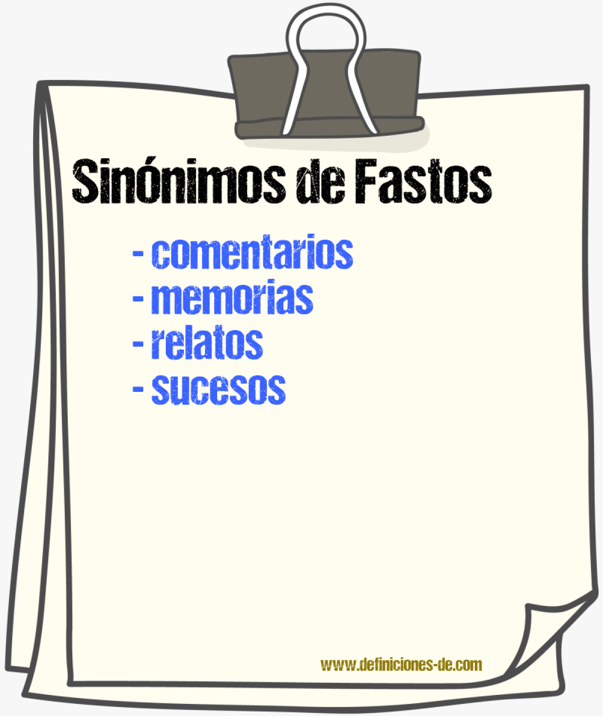 Sinnimos de fastos