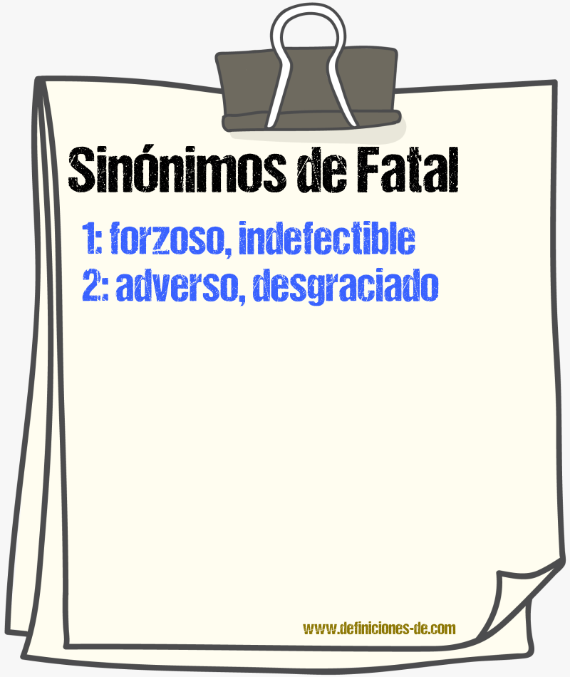 Sinnimos de fatal