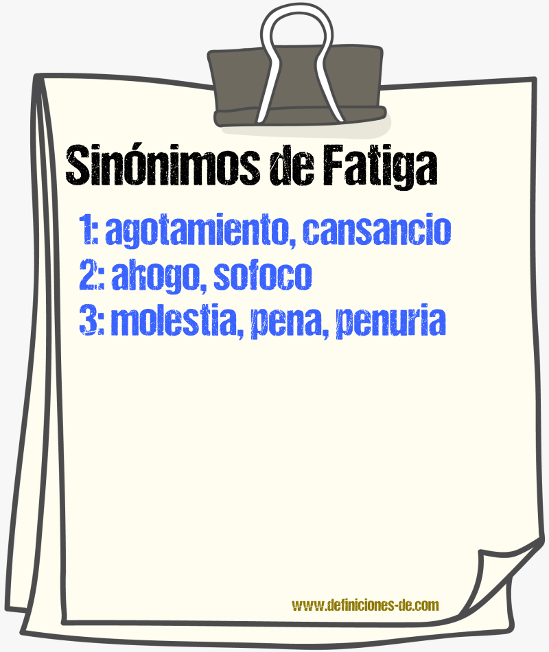 Sinnimos de fatiga