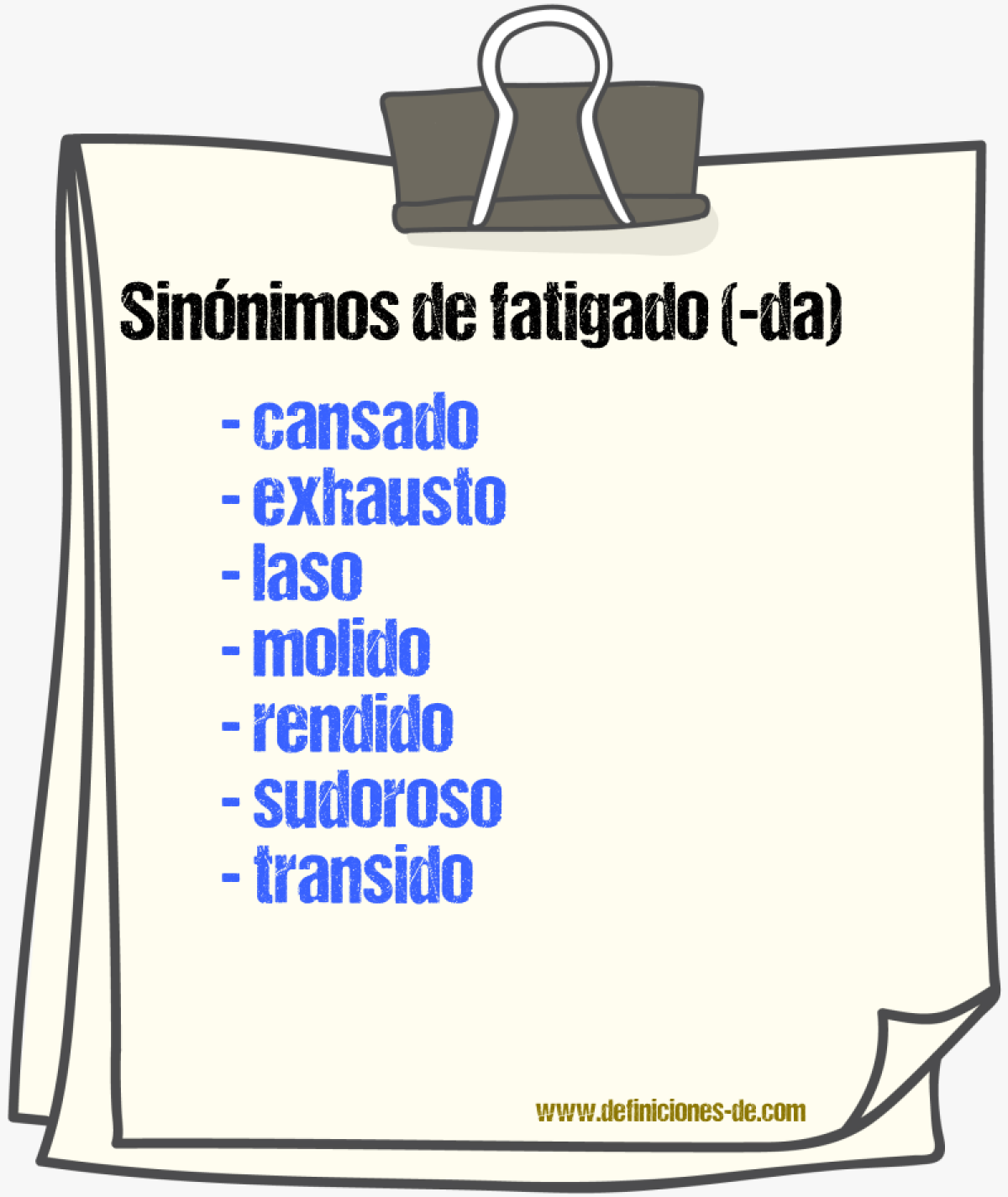 Sinnimos de fatigado