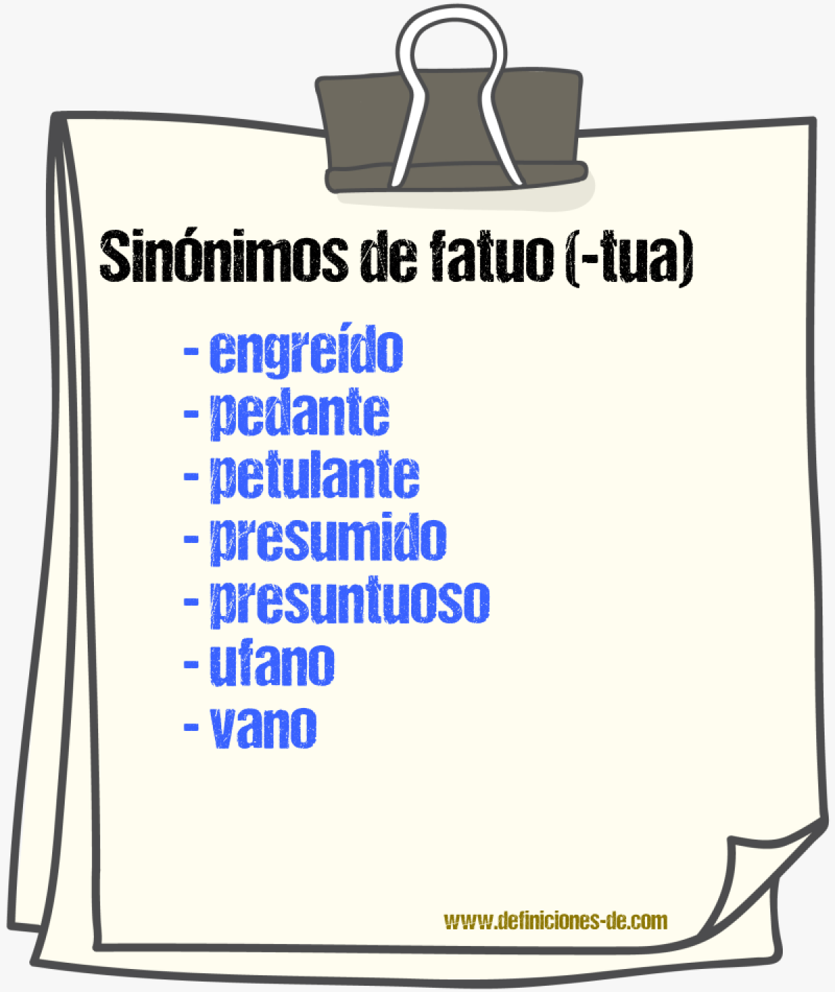 Sinnimos de fatuo