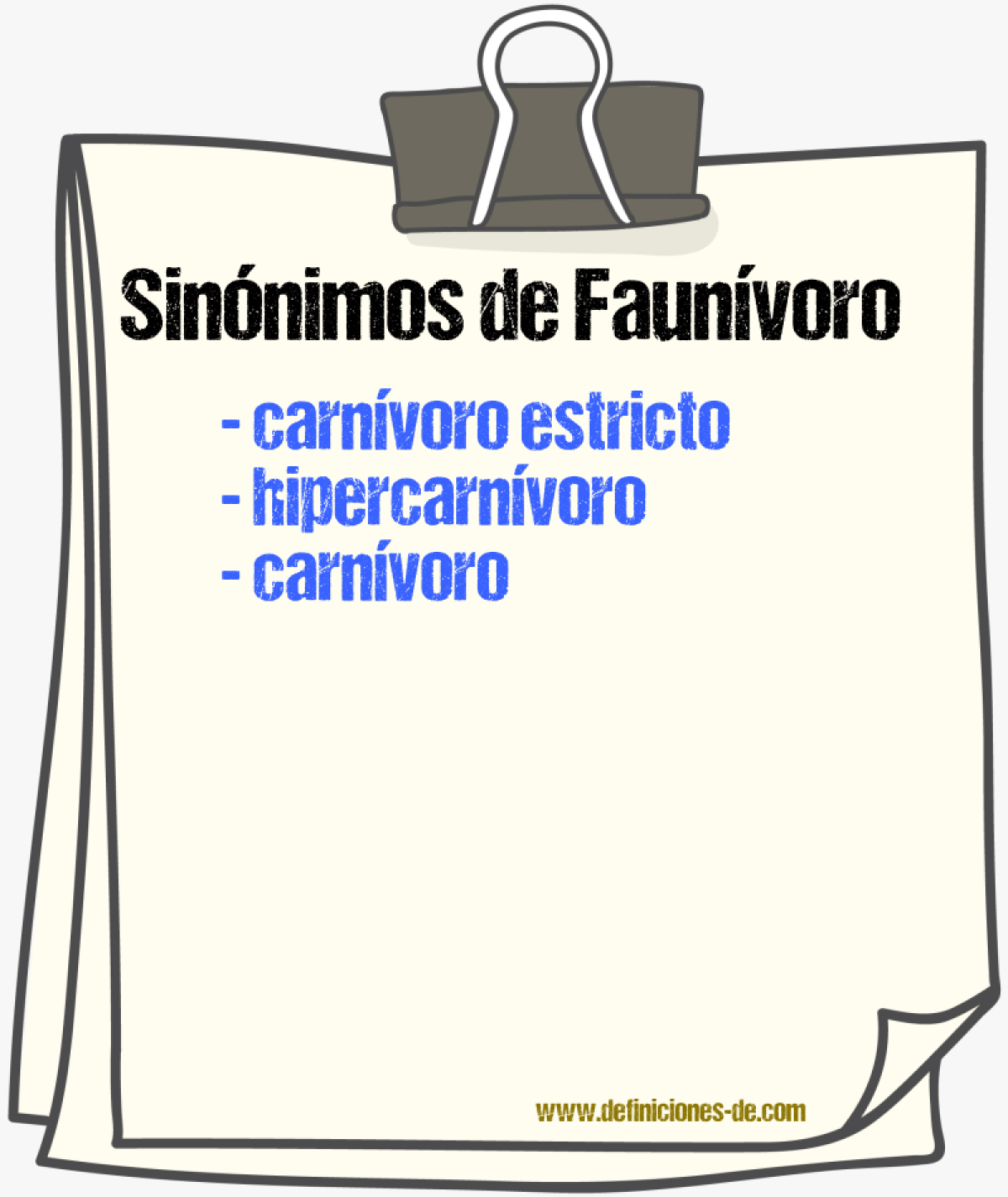 Sinónimos de faunívoro