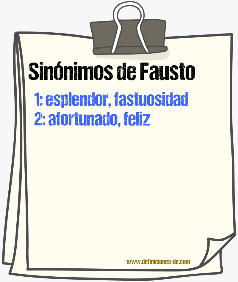 Sinnimos de fausto