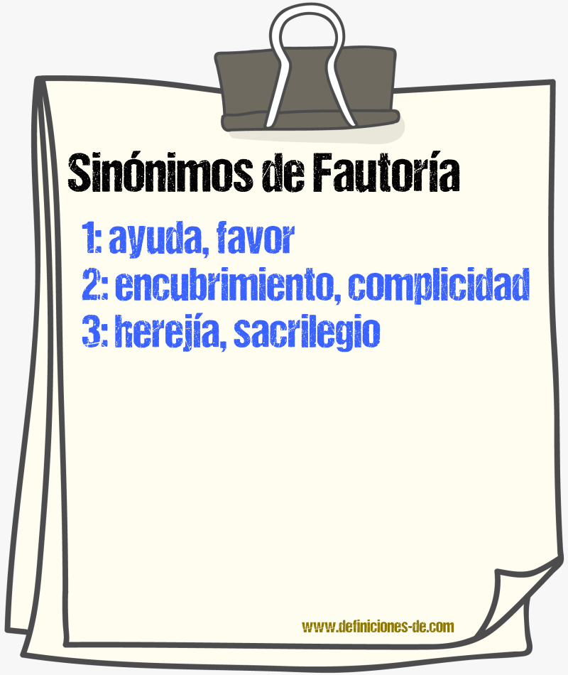 Sinnimos de fautora