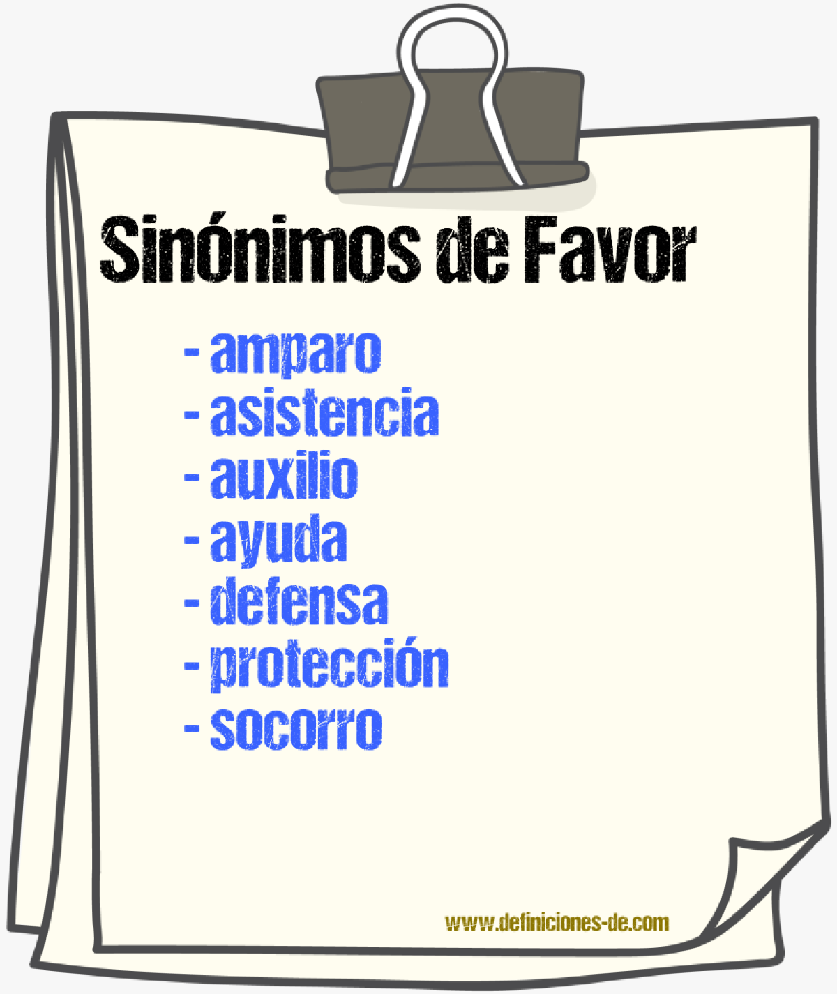 Sinnimos de favor