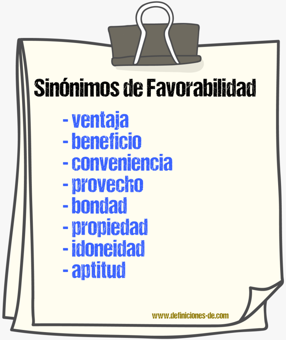 Sinónimos de favorabilidad