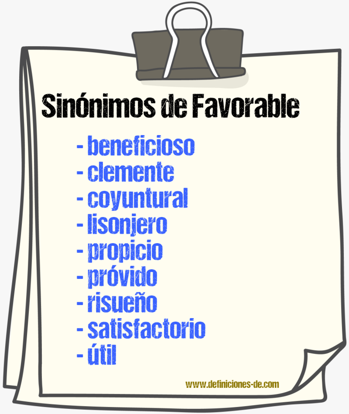 Sinnimos de favorable