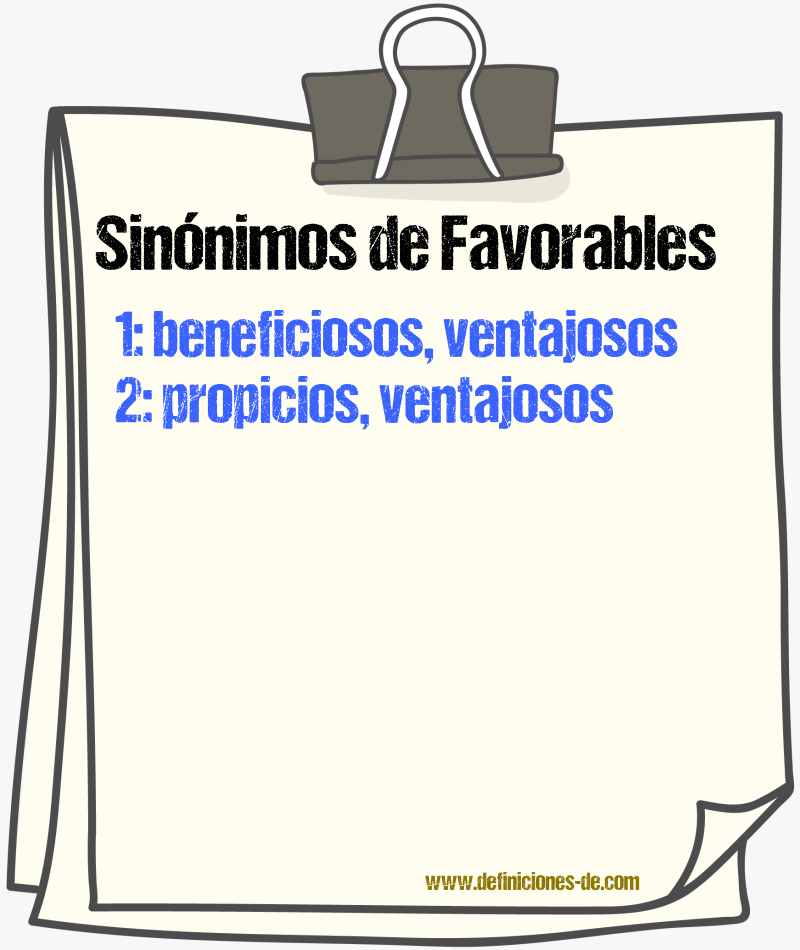 Sinónimos de favorables