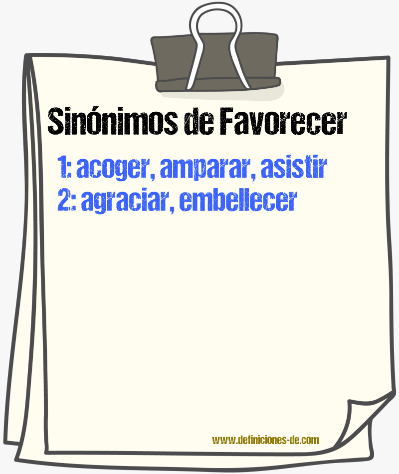 Sinnimos de favorecer