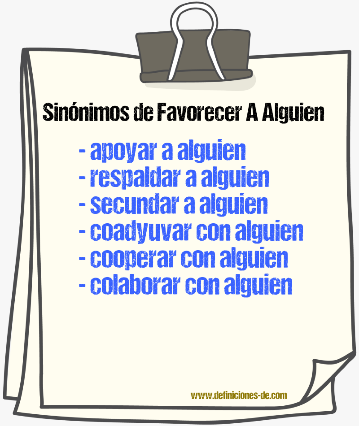 Sinónimos de favorecer a alguien