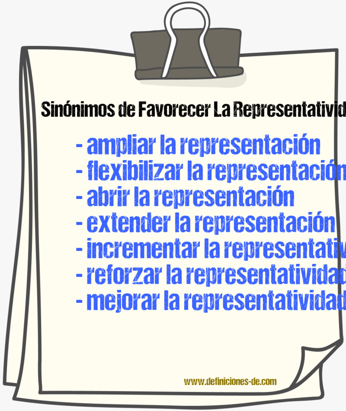 Sinónimos de favorecer la representatividad