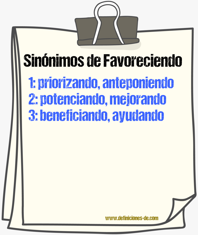 Sinónimos de favoreciendo