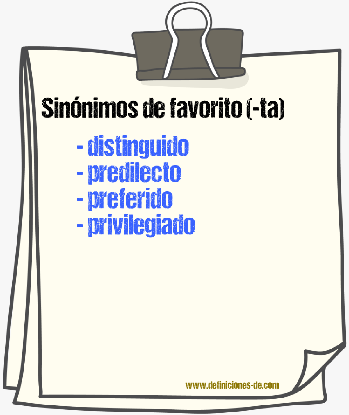 Sinnimos de favorito