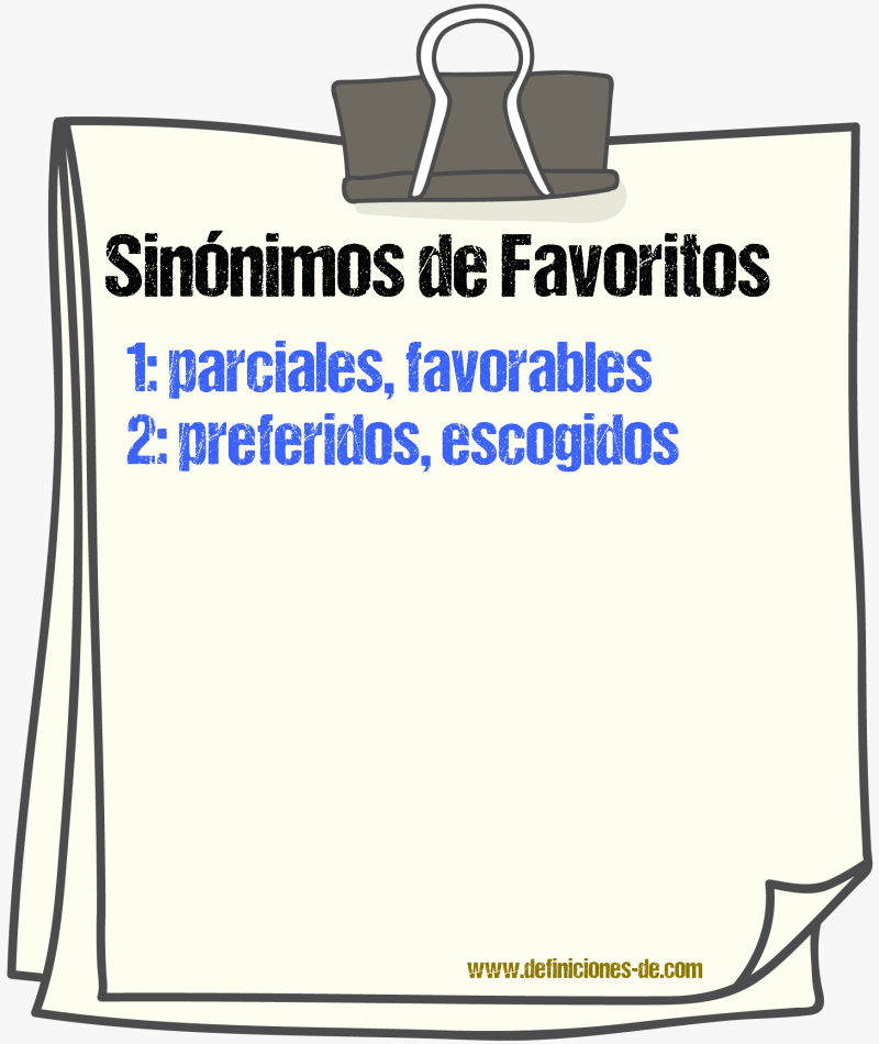 Sinónimos de favoritos