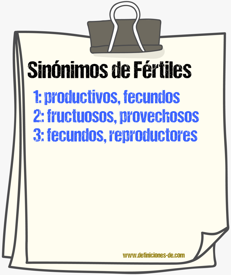 Sinónimos de fértiles