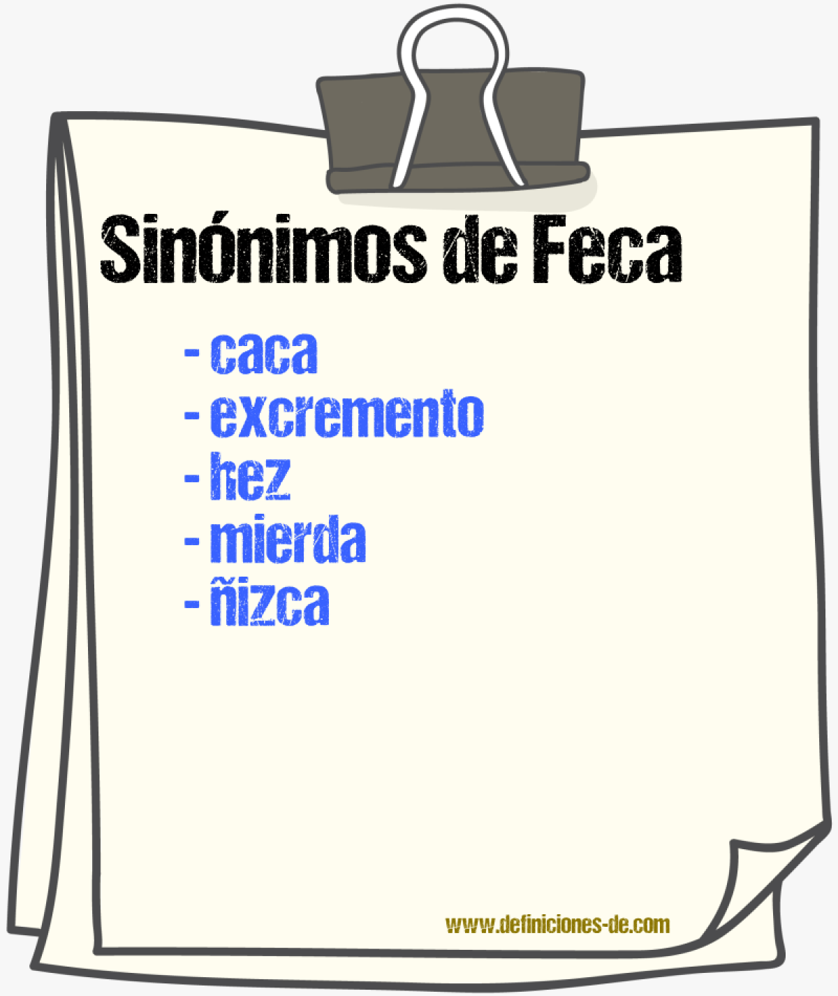 Sinnimos de feca