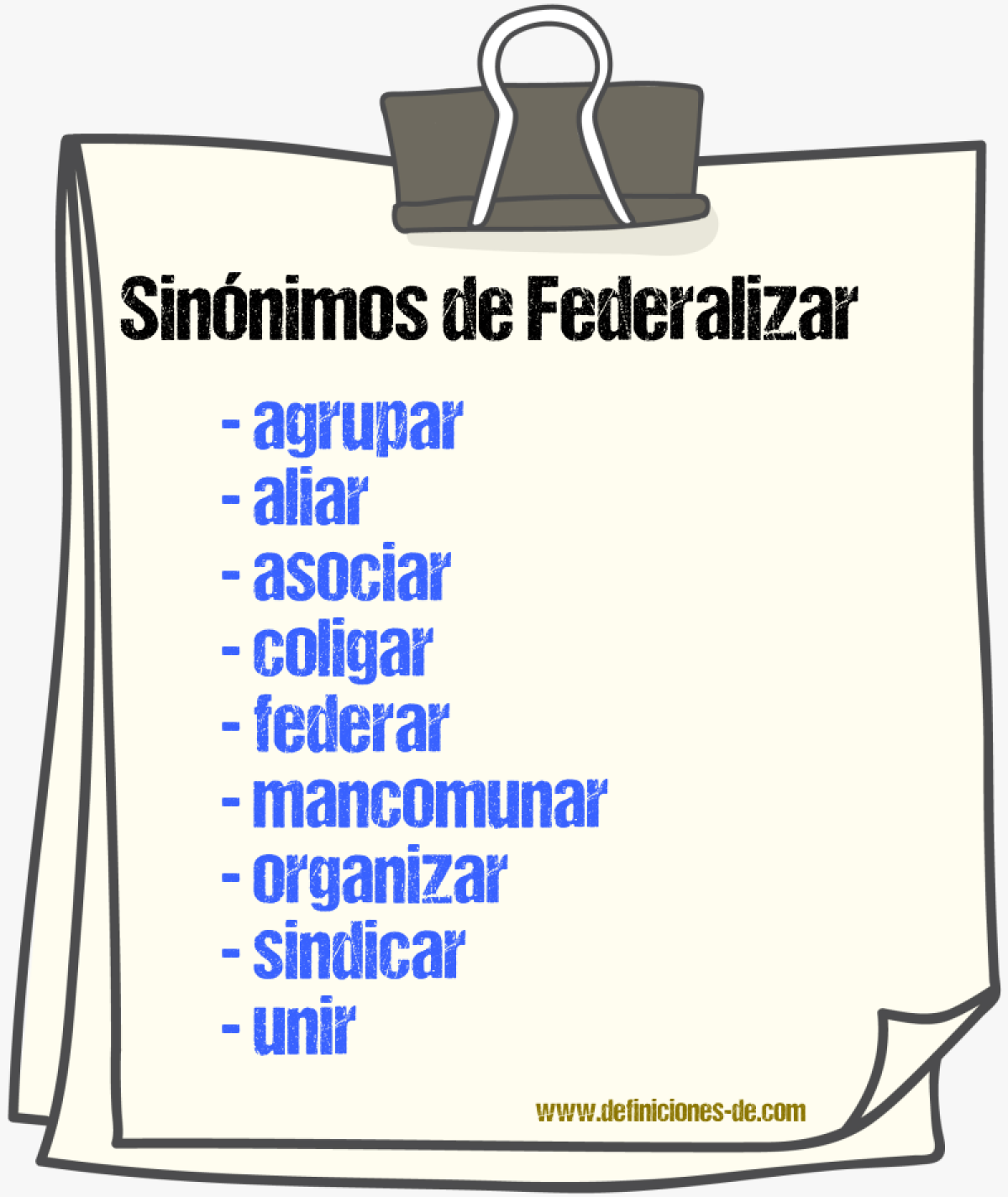 Sinnimos de federalizar