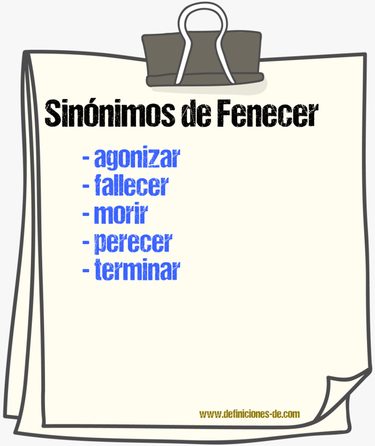 Sinnimos de fenecer